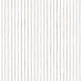 Detail of fabric in a painterly stripe pattern in light gray on a white field.