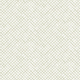 Detail of fabric in a painterly grid pattern in light green on a white field.