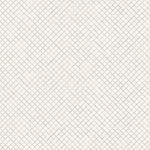 Detail of wallpaper in a painterly grid pattern in gray on a white field.
