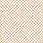 Detail of wallpaper in a painterly grid pattern in bronze on a white field.