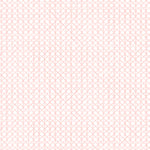 Detail of fabric in an intricate striped grid pattern in light pink on a white field.