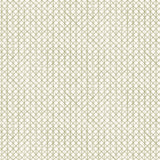 Detail of wallpaper in an intricate striped grid pattern in sage on a white field.