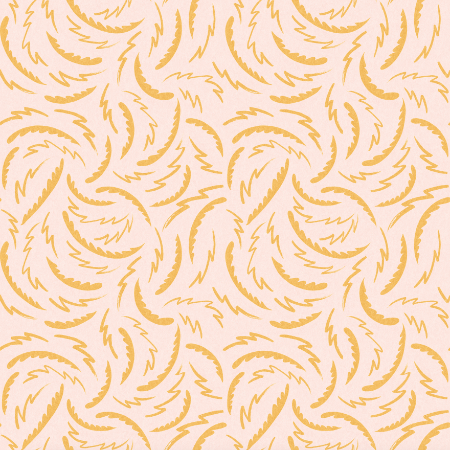 Pattern of gold swirls on a beige background