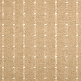 Broadloom carpet swatch with a vertical dotted stripe in tan and white. 