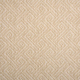 Broadloom carpet with Greek key pattern in cream on tan. 