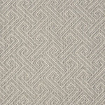 Broadloom carpet swatch in wavy geometric pattern light grey color