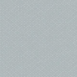 Detail of wallpaper in a dotted diamond grid in white on a light blue field.