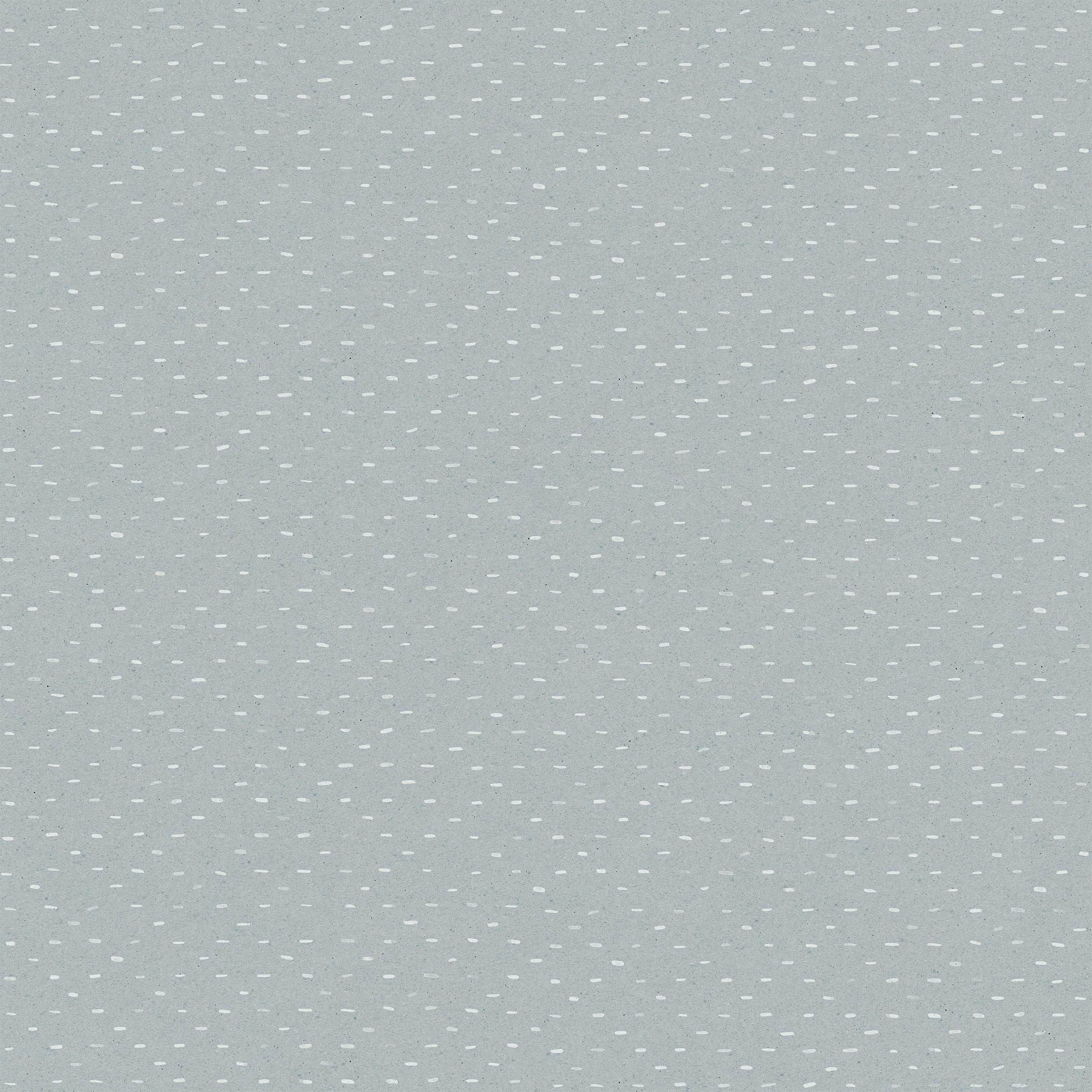 Detail of wallpaper in a dotted diamond grid in white on a light blue field.