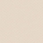 Detail of wallpaper in a dotted diamond grid in white on a cream field.