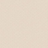 Detail of wallpaper in a dotted diamond grid in white on a cream field.