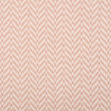 Broadloom carpet in a herringbone pattern pastel pink and white. 