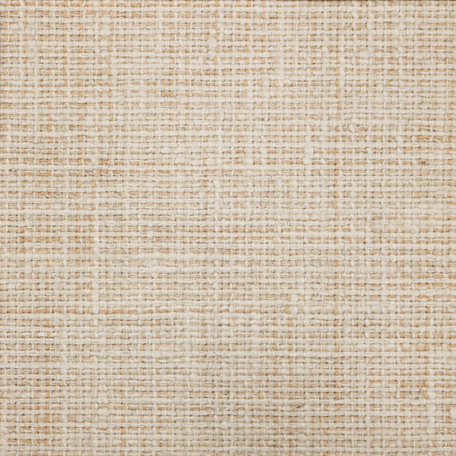 Broadloom carpet swatch in a textured pattern in cream with light tan. 