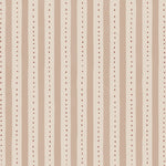 Wallpaper detail in a playful hand drawn dotted stripe in ivory, blush and red.