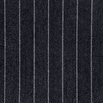 Broadloom carpet in a herringbone stripe pattern in black and white. 