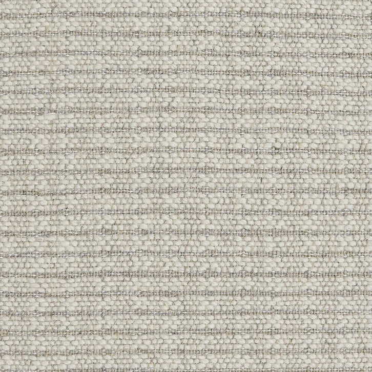 Textured broadloom carpet in a stripe pattern of cream and grey. 