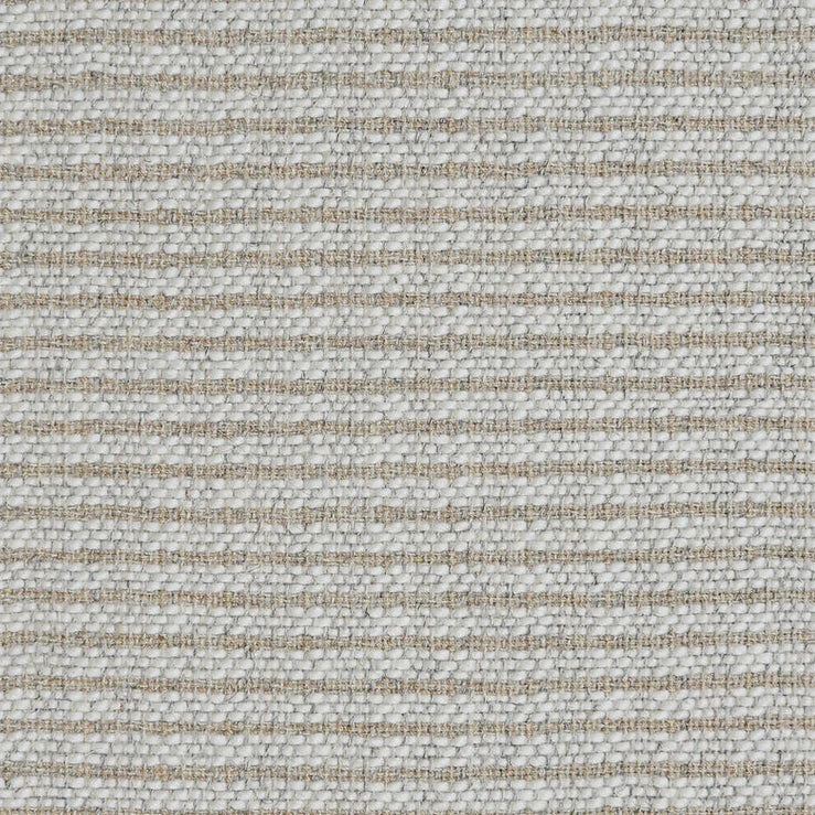 Textured broadloom carpet in a stripe pattern of cream and beige. 