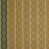 Striped flatweave runner in green and mustard