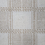 Broadloom carpet in wide box checkerboard pattern in cream and tan.