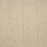 Broadloom carpet with diamond weave in grey with widely spaced pin stripe in light blue.