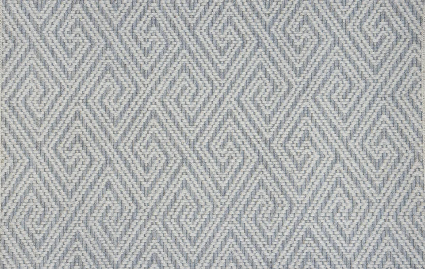 Broadloom carpet swatch geometric design in light blue