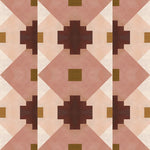 Bold abstract checkerboard pattern in blush, oxblood, camel and cream.