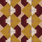 Bold abstract checkerboard pattern in blush, oxblood, camel and cream.