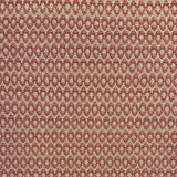 Handwoven wool rug with textural oval pattern in blush pink on a beige field. 