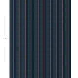 Diagram showing scale of vertical striped wallpaper