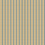 Mixed width striped wallpaper in blue, cream and yellow