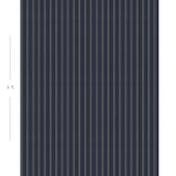 Diagram showing scale of vertical striped wallpaper