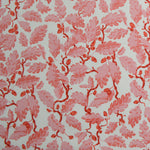 Pink leaf pattern on a white background