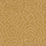 Detail of fabric in a minimalist wood grain print in cream on a tan field.