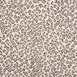 A close-up of a leopard print broadloom in beige and grey spots on a cream background.
