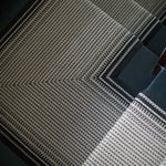 Striped flatweave runner in black and white