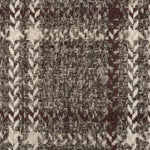 Broadloom carpet in a windowpane plaid in brown and cream on heather brown field.