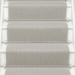 Striped flatweave runner in light grey