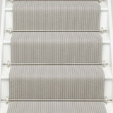 Striped flatweave runner in light grey