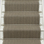 Striped flatweave runner in black and ivory
