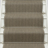 Striped flatweave runner in black and ivory