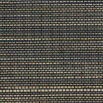 Detail of a grasscloth wallpaper panel with a textured weave in shades of grey, brown and black.