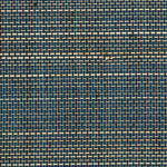 Detail of a grasscloth wallpaper panel with a textured weave in shades of green, cream and turquoise.