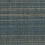 Detail of a grasscloth wallpaper panel with a textured weave in shades of green, cream and turquoise.