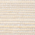 Detail of a jute grasscloth wallpaper in cream on a white paper.