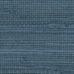 Detail of a jute grasscloth wallpaper in mottled navy blue.
