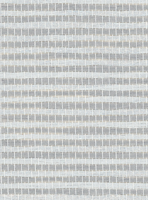 Detail of a paperweave grasscloth wallpaper in striped gray.