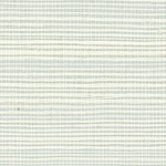 Detail of a sisal grasscloth wallpaper in white on a pale blue paper backing.