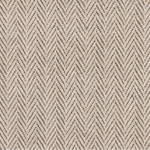 Broadloom carpet in a herringbone in cream and brown.