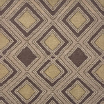 Handknotted rug in a diamond pattern in dark and light grey, on a tan field. 