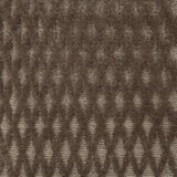 Handknotted hi-lo diamond lattice patterned rug in taupe brown.