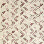 Fabric in a diamond grid pattern in maroon on a tan field.
